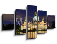 Obraz 5D ptidln - 125 x 70 cm F_GS42367432 - City Hall of Hannover, Germany by night
