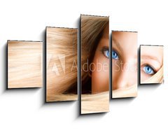 Obraz 5D ptidln - 125 x 70 cm F_GS43028918 - Blond Girl. Blonde Woman with Blue Eyes - Blond Dvka. Blondnka s modrmi oima