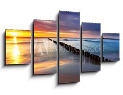 Obraz 5D ptidln - 125 x 70 cm F_GS43416321 - Baltic sea at beautiful sunrise in Poland beach.