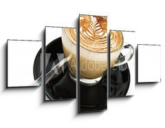 Obraz   cup of cappuccino with artistic cream decoration, 125 x 70 cm