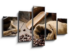 Obraz 5D ptidln - 125 x 70 cm F_GS43606423 - Roasted coffee beans in vintage setting