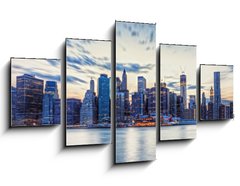 Obraz   Skyline de New York en fin de journe., 125 x 70 cm