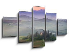 Obraz 5D ptidln - 125 x 70 cm F_GS43891023 - Tuscany Farmhouse Belvedere at dawn, San Quirico d  Orcia, Italy