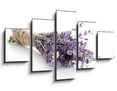 Obraz 5D ptidln - 125 x 70 cm F_GS44291419 - Lavender flowers isolated on white