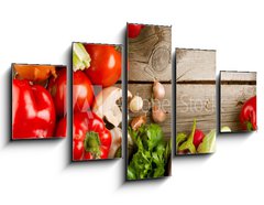 Obraz 5D ptidln - 125 x 70 cm F_GS45549352 - Healthy Organic Vegetables on the Wooden Background