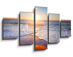 Obraz   sunset and sea, 125 x 70 cm