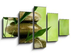 Obraz 5D ptidln - 125 x 70 cm F_GS47591080 - Natural zen backgrounds with bamboo leaves and pebble for your d