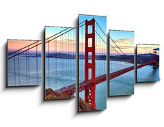 Obraz   horizontal view of Golden Gate Bridge, 125 x 70 cm