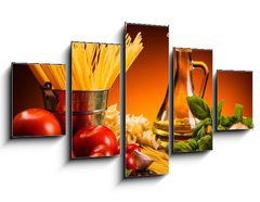 Obraz 5D ptidln - 125 x 70 cm F_GS48426765 - Pasta and fresh vegetables - Tstoviny a erstv zelenina