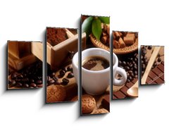 Obraz 5D ptidln - 125 x 70 cm F_GS49761911 - tazza di caff   espresso con macinino in legno