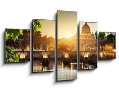 Obraz 5D ptidln - 125 x 70 cm F_GS49782926 - view on Tiber and St Peter Basilica in Vatican