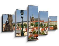 Obraz   Prague, Charles bridge, Vltava river, St. Vitus cathedral, 125 x 70 cm