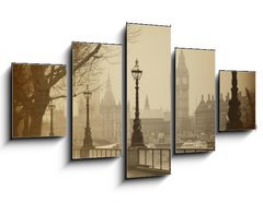 Obraz   Vintage Retro Picture of Big Ben / Houses of Parliament (London), 125 x 70 cm