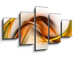 Obraz   Abstract bright orange waves on white background, 125 x 70 cm