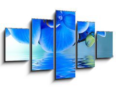 Obraz 5D ptidln - 125 x 70 cm F_GS52702092 - ramo de orqu  dea y reflejo en el agua
