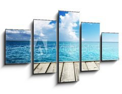 Obraz   Caribbean sea and wooden platform, 125 x 70 cm