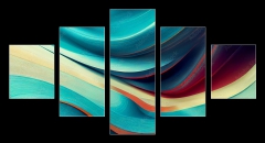 Obraz 5D ptidln - 125 x 70 cm F_GS538666277 - Swirling blue and coral background
