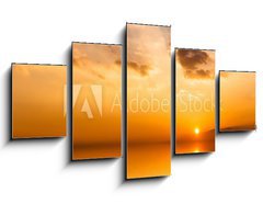 Obraz   Beautiful sunset with clouds reflected in water., 125 x 70 cm