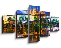 Obraz 5D ptidln - 125 x 70 cm F_GS58144488 - Night scenery of Prague, Czech Republic