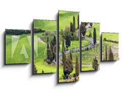 Obraz 5D ptidln - 125 x 70 cm F_GS61217216 - Road with curves and cypresses in Tuscany, Italy