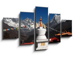 Obraz ptidln 5D - 125 x 70 cm F_GS6123732 - Stupa with prayer flags