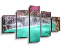 Obraz 5D ptidln - 125 x 70 cm F_GS61492263 - Deep forest Waterfall in Kanchanaburi - Hlubok les vodopd v Kanchanaburi