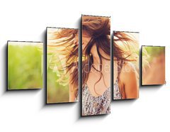 Obraz   Gorgeous Romantic Girl Outdoors. Summer Lifestyle, 125 x 70 cm