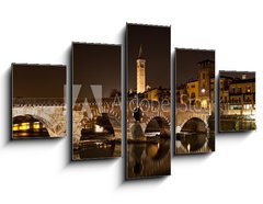 Obraz   Verona, il Ponte Pietra di notte, 125 x 70 cm