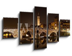 Obraz 5D ptidln - 125 x 70 cm F_GS62797255 - Verona, il Ponte Pietra di notte