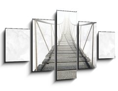 Obraz   Rope Bridge Above The Clouds, 125 x 70 cm