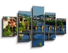 Obraz 5D ptidln - 125 x 70 cm F_GS64860561 - View of Charles Bridge in Prague from Letensky gardens.