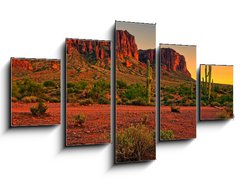 Obraz   Desert sunset with mountain near Phoenix, Arizona, USA, 125 x 70 cm