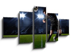 Obraz 5D ptidln - 125 x 70 cm F_GS66124797 - Hispanic Soccer Player heading the ball - Hispnsk fotbalista m m