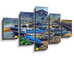 Obraz 5D ptidln - 125 x 70 cm F_GS67441176 - Boats in Pokhara lake