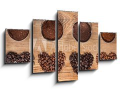 Obraz 5D ptidln - 125 x 70 cm F_GS68508148 - Coffee Beans and Ground Coffee