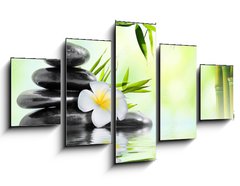 Obraz 5D ptidln - 125 x 70 cm F_GS68618057 - spa massage treatment in garden with frangipani and bamboo