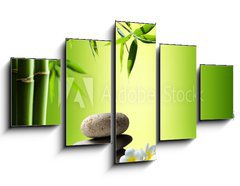 Obraz   spa background with bamboo and stones on water, 125 x 70 cm
