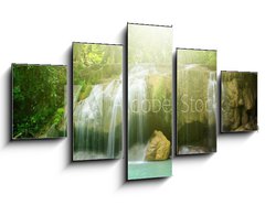 Obraz 5D ptidln - 125 x 70 cm F_GS69089073 - Deep forest waterfall