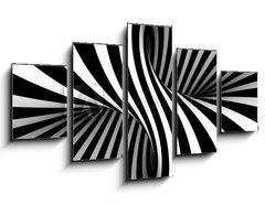 Obraz 5D ptidln - 125 x 70 cm F_GS69748661 - Black and white abstract