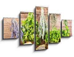 Obraz 5D ptidln - 125 x 70 cm F_GS70518876 - various fresh and dried herbs