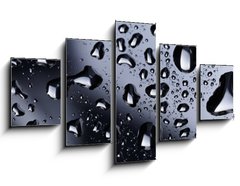 Obraz 5D ptidln - 125 x 70 cm F_GS71110310 - abstract water drops on polished stainless steel surface