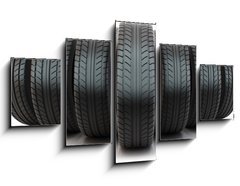 Obraz   Group of automotive tires, 125 x 70 cm