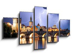 Obraz 5D ptidln - 125 x 70 cm F_GS72517073 - Prague bridge at storm