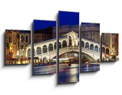Obraz   Night view of Rialto bridge and Grand Canal in Venice. Italy, 125 x 70 cm