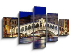 Obraz 5D ptidln - 125 x 70 cm F_GS73248153 - Night view of Rialto bridge and Grand Canal in Venice. Italy