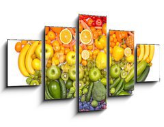 Obraz 5D ptidln - 125 x 70 cm F_GS73421875 - Rainbow heart of fruits and vegetables - Duhov srdce ovoce a zeleniny