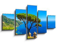 Obraz 5D ptidln - 125 x 70 cm F_GS74374074 - Summer landscape and ornamental garden,Ravello,Amalfi,Italy