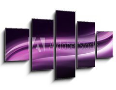 Obraz 5D ptidln - 125 x 70 cm F_GS75647079 - fioletowe fale na czarnym tle