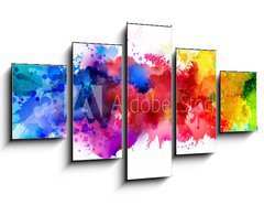 Obraz 5D ptidln - 125 x 70 cm F_GS77524443 - Bright watercolor stains