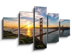 Obraz 5D ptidln - 125 x 70 cm F_GS78121192 - Golden Gate Bridge in San Francisco sunrise